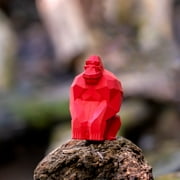 Chew King By Mammoth Happy Gorilla Durable All-Natural Rubber Dog Toy, Red, Large
