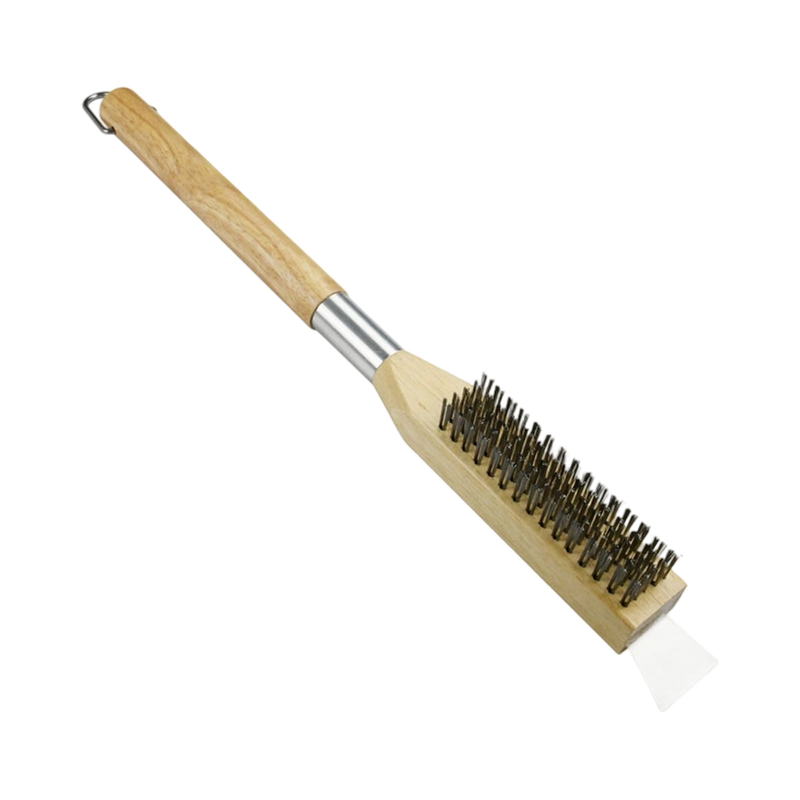 Detachable Steel Bristles Pizza Oven Brush With Ergonomic Handle and Scraper For Oven Grills Stone Cleaning Daily Use