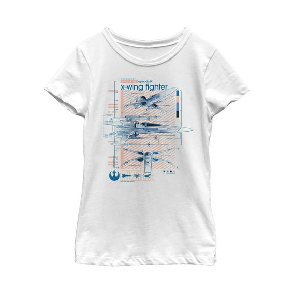 Girl's Star Wars: The Rise of Skywalker X-Wing Details Graphic Tee White X Small