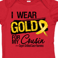 thumbnail image 4 of Inktastic Childhood Cancer Ribbon for My Cousin Boys or Girls Baby Bodysuit, 4 of 5