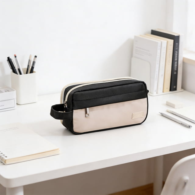 JZCHUNTOY Trousse à Crayons Grande Capacité, 1 Pce Sac de Papeterie, Fermeture Éclair Durable à Compartiments Multiples, Sac de Rangement pour Stylos Multifonction, pour l'Organisation de la Papeterie de Bureau Cosmétiques Petits Articles