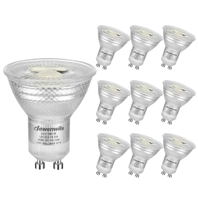 DEWENWILS 10-Pack GU10 LED Bulb Dimmable, 400LM, 3000K Warm White