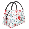thumbnail image 3 of Bolsas térmicas para el almuerzo con estampado de enfermería para mujer, impermeables, para oficina, picnic, viajes, 3 of 5