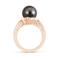 thumbnail image 2 of ANGARA Tahitian Cultured Pearl Solitaire Ring with Diamond in 14K Rose Gold for Women | June Birthstone, Birthday, Anniversary, Jewelry Gift for Women | Pearl Ring, 2 of 9