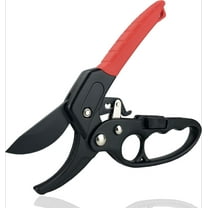 8" Heavy-Duty Ratchet Anvil Pruning Shears, Reinforced Handle, Garden Clippers, Hand Pruner Scissors Red