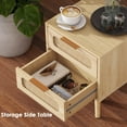thumbnail image 6 of Rattan Nightstand Set of 2, Small Night Stand Bedside Table, Mid Century Modern Nightstand with 2 Drawer, Boho Natural Wood Side Table for Bedroom, Small Space, Light Oak, 6 of 7