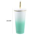 thumbnail image 3 of Copa De Vacío Taza de agua para coche de 750 ml, termos de paja con gradiente a prueba de fugas, taza de café (verde), 3 of 7