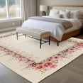 thumbnail image 4 of 6'x9' Area Rugs, Pink Floral Indoor Outdoor Area Rug for Living Room Bedroom, Spring Farmhouse Flowers Watercolor Washable Bathroom Rugs Kitchen Floor Carpet Mats Home Decor Aesthetic, 4 of 8