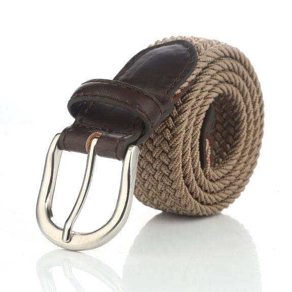 Gelante Children's Canvas Elastic Fabric Woven Stretch Braided Belts -Khaki-L (28-30)