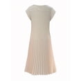 thumbnail image 6 of Women'S Pleated Church Maxi Dresses Summer Casual Short Sleeve Crew Neck Flowy Loose Long Sundresses Beige L, 6 of 7