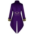 thumbnail image 6 of Taqqpue Men's Medieval Tailcoat Jacket Embroidery Vintage Gothic Steampunk Tuxedo Halloween Victorian Literature Retro Costume Coat Uniform, 6 of 8
