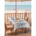 thumbnail image 2 of Outdoor Tablecloth with Umbrella Hole for Patio/Picnic/Party/Camping, Grey Coastal Waterproof Table Cloth Rectangle Table Cover Washable, Summer Ocean Sea Waves Starfish Corals (52"x 70"), 2 of 8