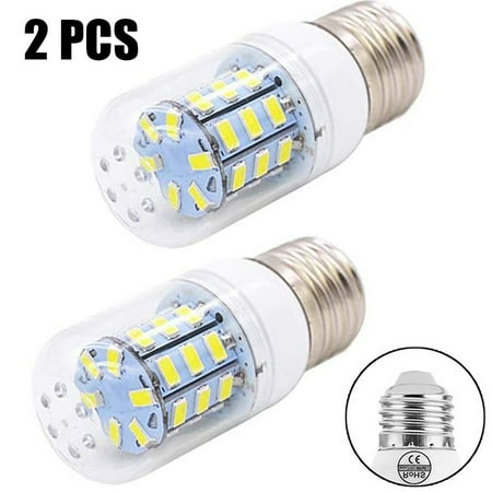 

Mduoduo 2 Pcs Refrigerator Bulbs E27 LED Light Lamp Corn light bulbs Transparent Cover Replaces PS12364857 Cold White 5W