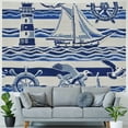 thumbnail image 4 of Orinice Lighthouse Ship Seagull Tapestry Wall Hanging Unique Style Graphic Tapestries Home Decor Art for Living Room Bedroom Apartment Farmhouse Dorm 40x30inch, 4 of 6