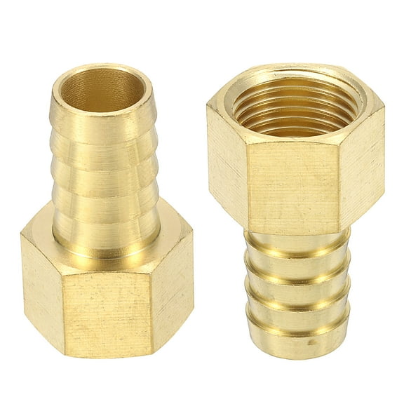 2pcs Brass Barbed Fitting 1/2" to 5/8" Female NPT Hose ID Barb Adapter