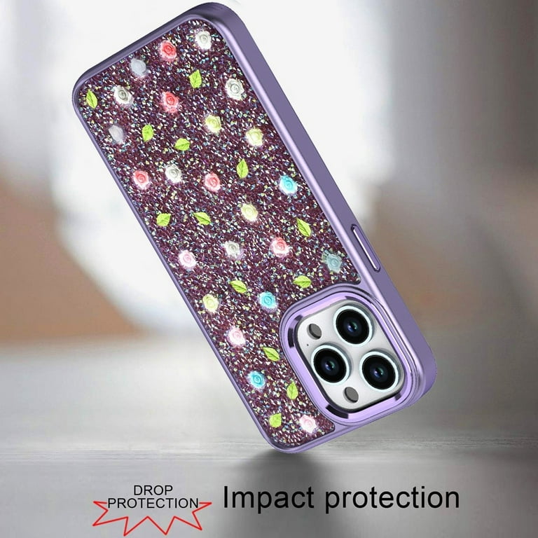 LeYi per Cover Samsung Galaxy A40,Custodia Glitter con Vetro Temperato [2 Pack],Brillantini