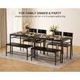 thumbnail image 4 of Aiho 4 Piece Dining Table Set for 4, Kitchen Table and Chairs with Bench, Space-Saving Dining Furniture for Small Spaces, Apartment, Breakfast Nook - Black, 4 of 9