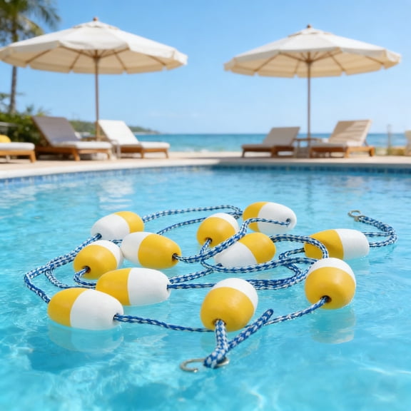 Swimming Pool Safety Rope, Floating Rope with Hooks, Reusable Float Line, Swimming Pool Safety Separation Rope, Floating Line Accessories