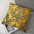 thumbnail image 7 of BANET Craftbot Mustard Yellow Throw Pillow Covers - Pack of 2 Faux Brocade Decorative Pillows - Indian Jacquard Cover - Cover Only 24x24in, 7 of 7