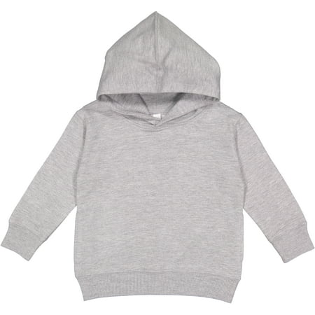 

Rabbit Skins Toddler Fleece Long Sleeve Hooded Pullover Sweatshirt with Side Seam Pockets Heather 4T