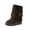 Coffee, variant on Women's Mid Calf Platform Snow Boots, Buckle Decor Thick Sole Warm Lined Winter Pull On Booties Beige 5