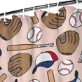 thumbnail image 3 of Pink Baseball Gear Pattern Shower Curtain 36"x72" ,Bathroom Decorative Shower Curtains Set with 12 Hooks,Modern Waterproof Washable Shower Curtain, 3 of 6