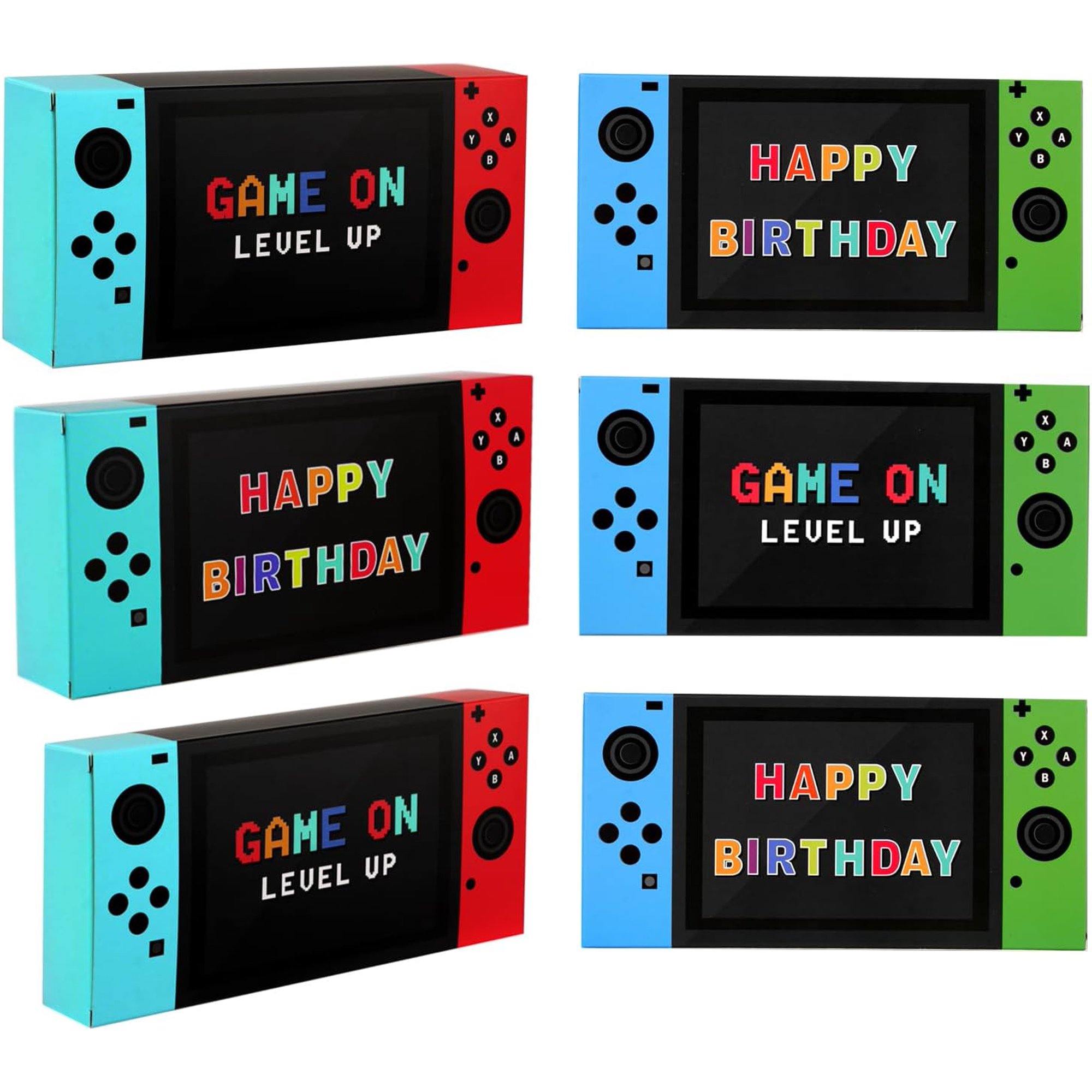Video Game Party Favor Boxes - 12 PCS Game On Theme Gifts Boxes for Boys Kids Video Game Birthday Party Supplies Goodie Candy Bags Gamer Party Decorations