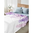thumbnail image 4 of Spring Flowers Queen Size Flat Sheet, Wrinkleproof & Fadeproof Cooling Flat Bed Sheet Only, Purple Lavender Floral Modern Pastoral Breathable Soft Bedding Top Sheets 90 x 102 Inches, 4 of 8