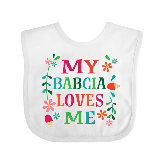 Inktastic My Babcia Loves Me Girls Baby Bib