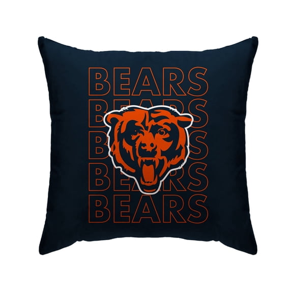 Chicago Bears 18'' x 18'' Echo Wordmark Poly Span D-cor Pillow