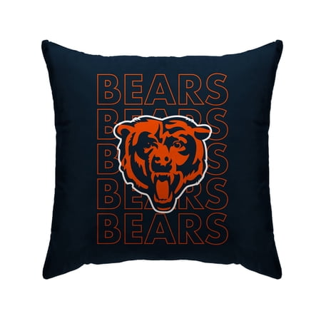 Chicago Bears 18 x 18 Echo Wordmark Poly Span D-cor Pillow