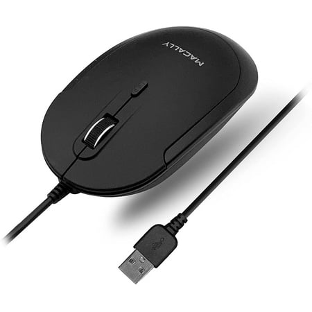 Computer Mouse Wired  Macally Silent USB Mouse - Slim & Compact USB Mouse for Apple Mac or Windows PC Laptop/Desktop - Designed with Optical Sensor & DPI Switch - Simple - Black price history on PriceWatchPro