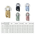 thumbnail image 2 of FYMNSI Baby Boy Long Sleeves Gentleman Outfit Clothes Sets Toddler Formal Bowtie Shirt Suspender Pants Wedding Dress Suits 4-5T Light Blue, 2 of 4