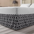 thumbnail image 1 of Grey Bed Skirt, Abstract Art with Stripes and Hexagons Geometrical Irregular Design Illustration, Elastic Bedskirt Dust Ruffle Wrap Around for Bedding Decor, 4 Sizes, Dark Grey White, by Ambesonne, 1 of 2