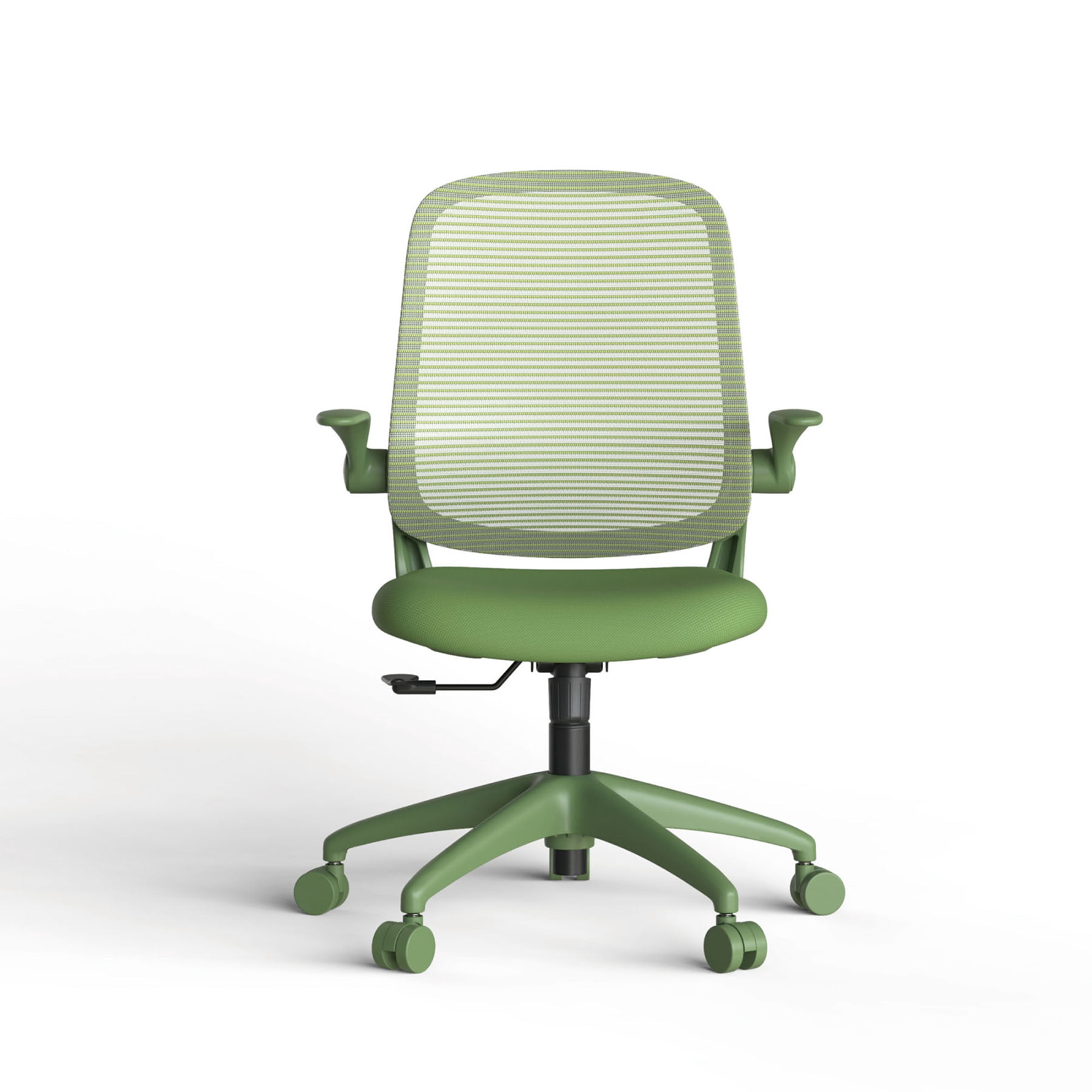 S-HOME Modern Ergonomic Mesh Back Office Chair With Fireproof Nylon Fabric, Rotating Design And Gas Lift For Support, Adjustable Height And Flip-Up Armrests  For Home Offices, Green