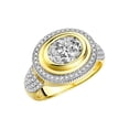 thumbnail image 4 of RYLOS Rings for Women 14K Gold Plated Silver Ring Classic 9X7MM Oval Gemstone & Diamonds April White Topaz Jewelry Size 13, 4 of 7