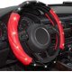 thumbnail image 3 of Black Red Steering Wheel Cover, Universal Car Steering Wheel Protector with Crystal Rhinestones Anti-Slip 14.5-15 inch, 3 of 4