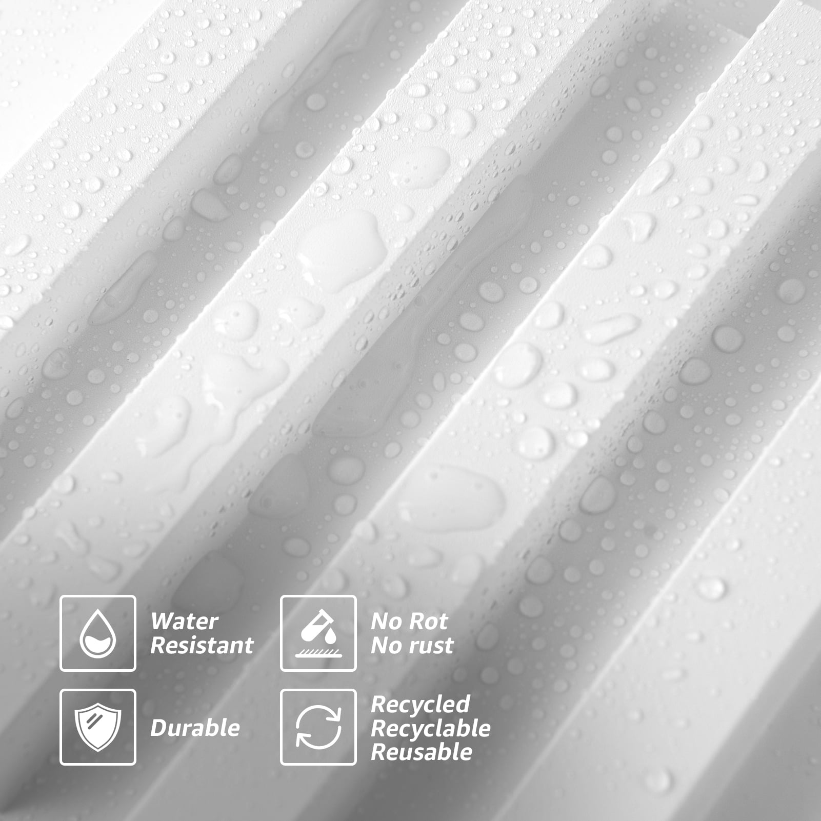 Art3d Slat Wall Panel，8-Pack 96 x 6in Covering 32sq.ft，WPC Acoustic Diffuser Panel- Matte White