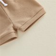 thumbnail image 7 of Mercatoo Newborn 0 3 6 12 18 Months Baby Boy Summer Clothes Solid Color 𝐑omper Short Sets Cute Casual Knit 2 Piece Infant Outfits, 7 of 7