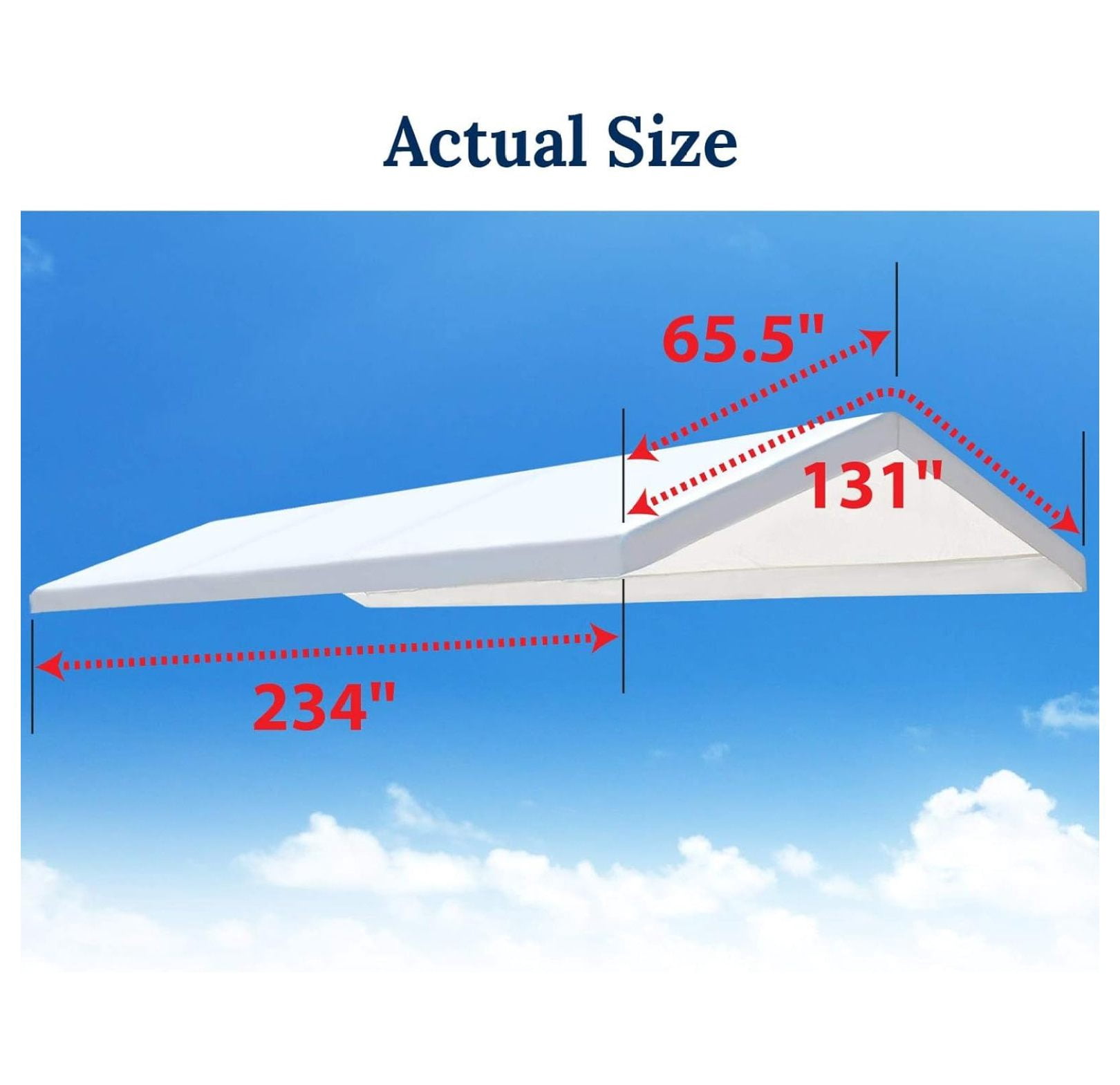 LXKJ 10'x20' Carport Replacement Canopy Garage Top Tarp Shelter Cover, Canopy ONLY (w/Edge)