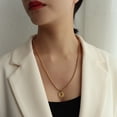 thumbnail image 4 of OT buckle queen double-layer clavicle necklace, women's layered titanium steel necklace, pendant necklace, 4 of 4