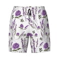 thumbnail image 4 of Lsque Mens Swim Trunks Lavender Flowers Pattern - Bathing Suit Compression Liner - Beach Swim Shorts Swimwear - (S-3XL) - Stretch Quick Dry -Small, 4 of 9