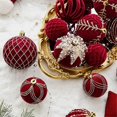 thumbnail image 2 of Christmas Balls Ornaments Wine Red Flocking Christmas Tree Decoration New Year Christmas Spheres D, 2 of 5