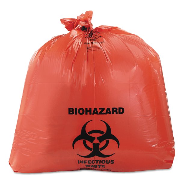 Heritage Healthcare Biohazard Printed Trash Bags, 4045 gal, 3mil, 40 x