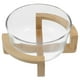 thumbnail image 2 of EeaseMX 1 juego de ensaladera de vidrio resistente al calor con base de madera para servir alimentos, 2 of 8