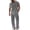 Gray, variant on Men's 2 Piece Linen Shirts with Hoodie Suit Long Sleeve Pants Set Casual Drawstring Daily Wear Army Green L(L)