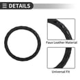thumbnail image 6 of Unique Bargains Universal Car Steering Wheel Cover for 44.5-45.9cm Sweatproof Faux Leather Rubber Black, 6 of 6