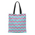 thumbnail image 1 of NUDECOR Canvas Tote Bag Herringbone Zigzag Pattern Retro Pastel Colors Lines Colorful Chevron Reusable Shoulder Grocery Shopping Bags Handbag, 1 of 1