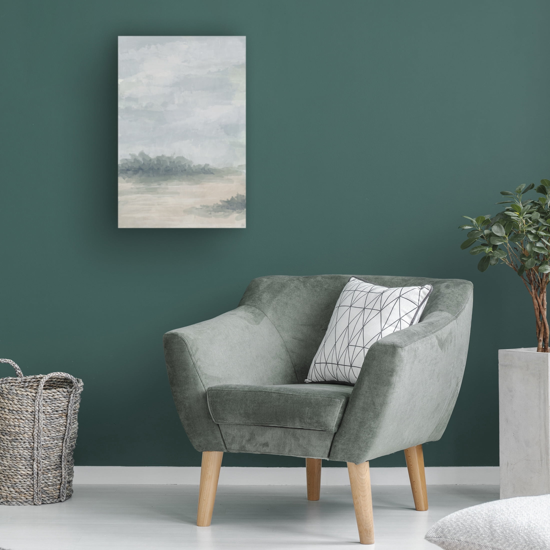 Canvas Wall Art - Line and Brush 'The Peace And Brush' Wall Art for Living Room, Bedroom, or Office Décor by Trademark Fine Art - 22 x 32 Inches