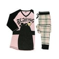 thumbnail image 3 of Lazyone Women's Soft Casual Pajama Leggings and Tall Tee Sets With Cute Fun Prints, Bear Hug, 3 of 7